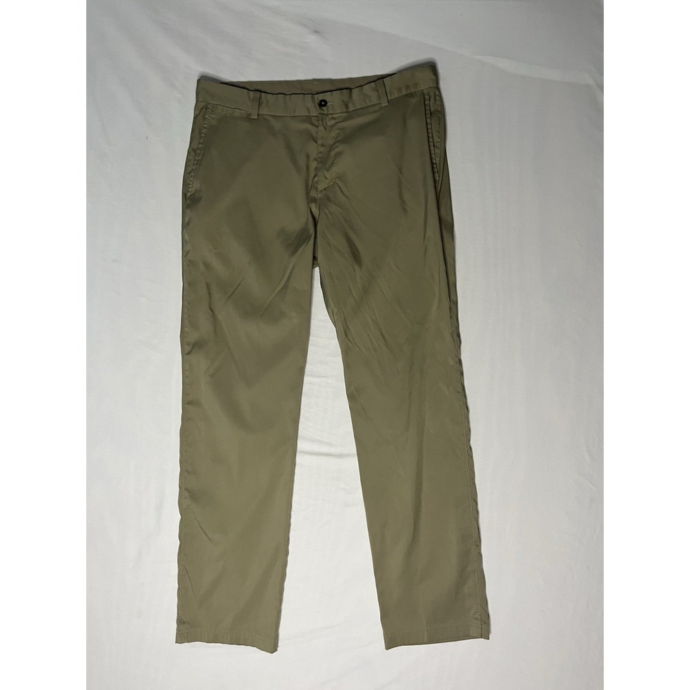 Nike Dri Fit Golf Tech Pants Men's SZ 34x32 Beige Flat Front Lightweight 906780